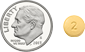 Comparison of pill and dime