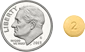 Comparison of pill and dime